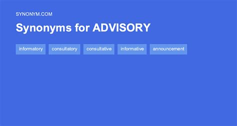 Advisory synonyms .